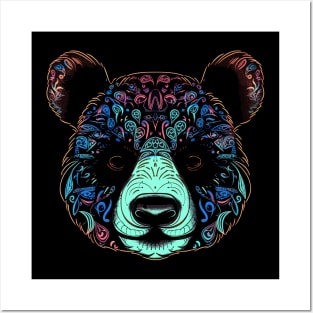 Colorful Psychedelic Mandala Panda - Vibrant and Eye-catching Design Posters and Art